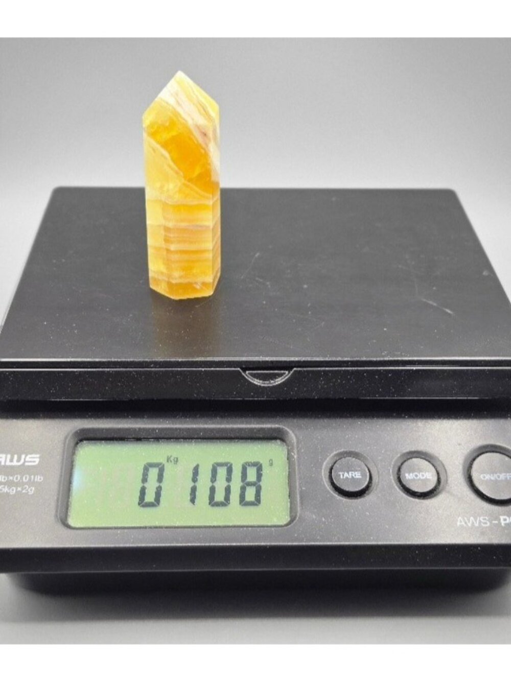 110 Grams Yellow Fluorite Tower Obelisk Crystal Point - Picture 4 of 4
